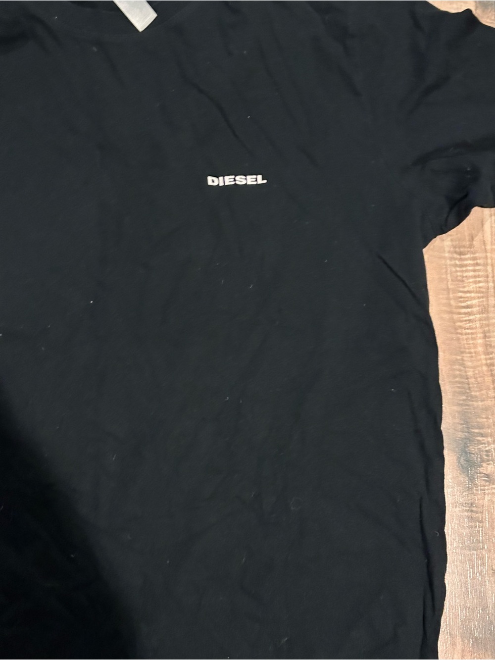 Diesel Black Short Sleeve Tee with White Logo